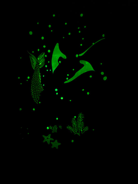 Poster DIN A3 mit Nachtleuchtfarbe "Unterwasserwelt"