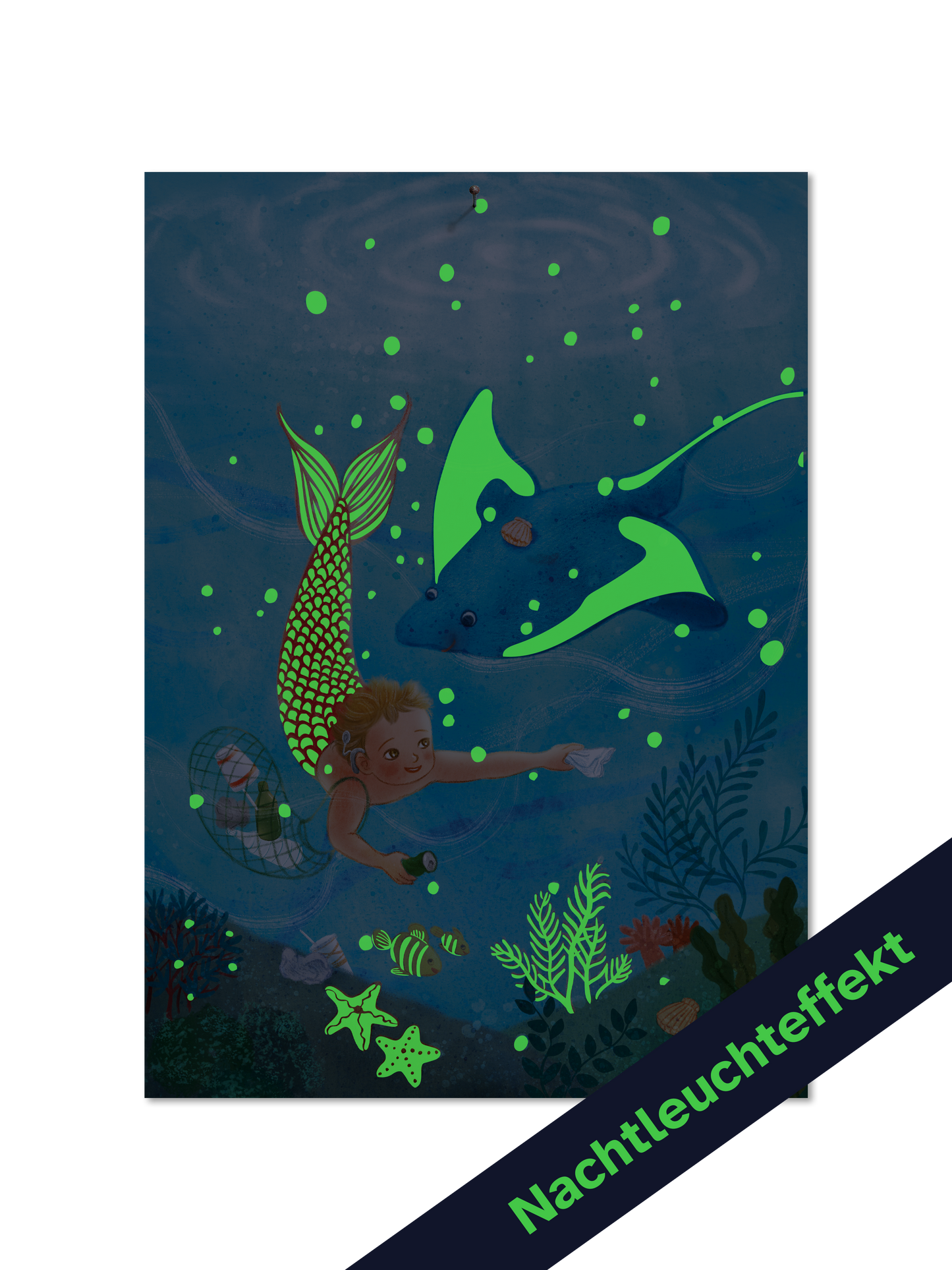 Poster DIN A3 mit Nachtleuchtfarbe "Unterwasserwelt"