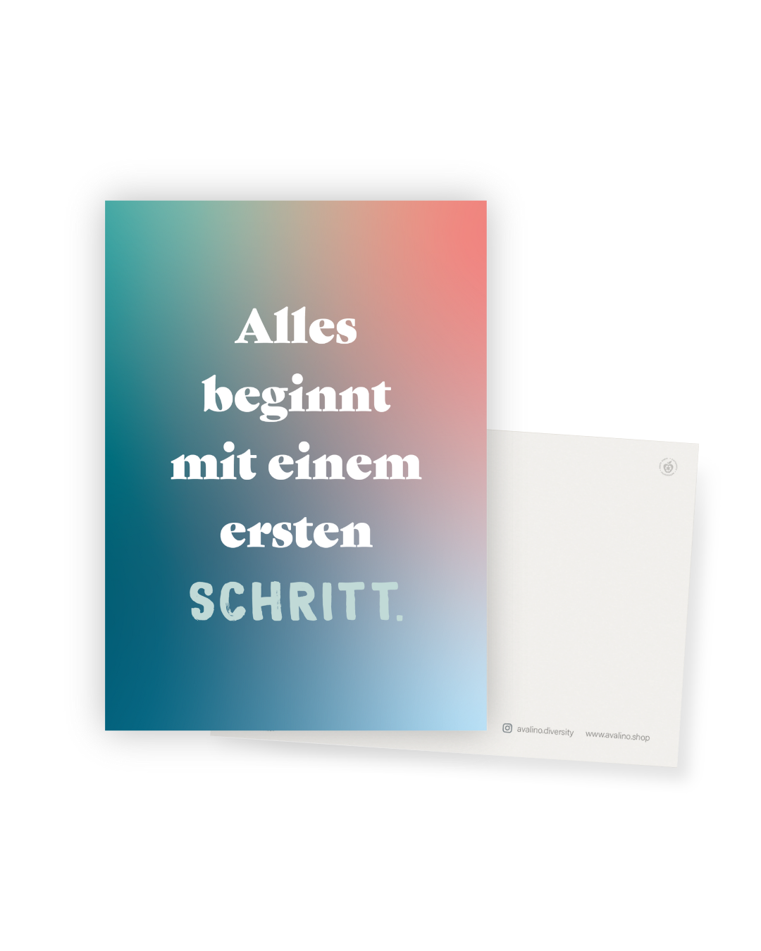 Postkarte "Alles beginnt mit einem ersten Schritt"