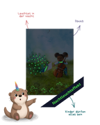 Poster DIN A3 mit Nachtleuchtfarbe "Cello und Pfau"