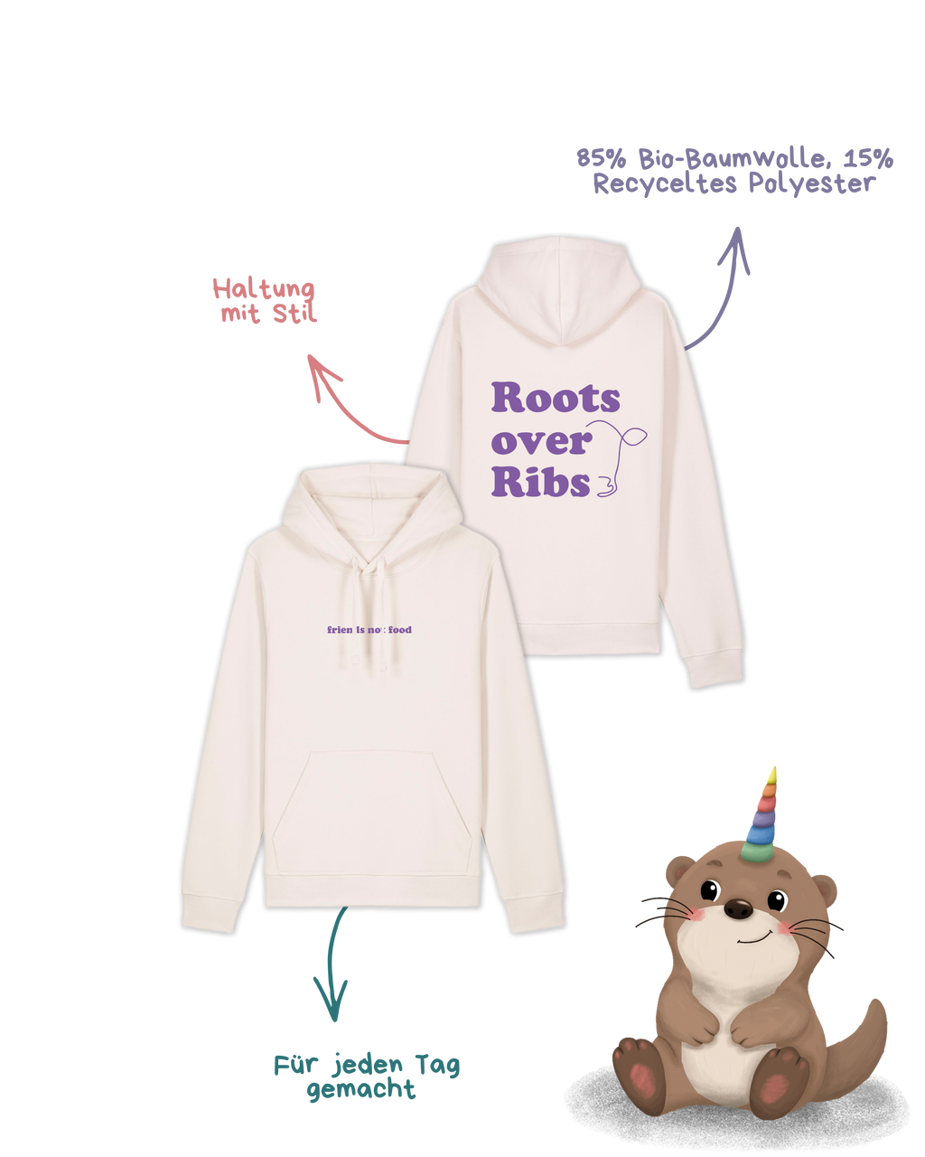 Hoodie "Roots over Ribs" unisex