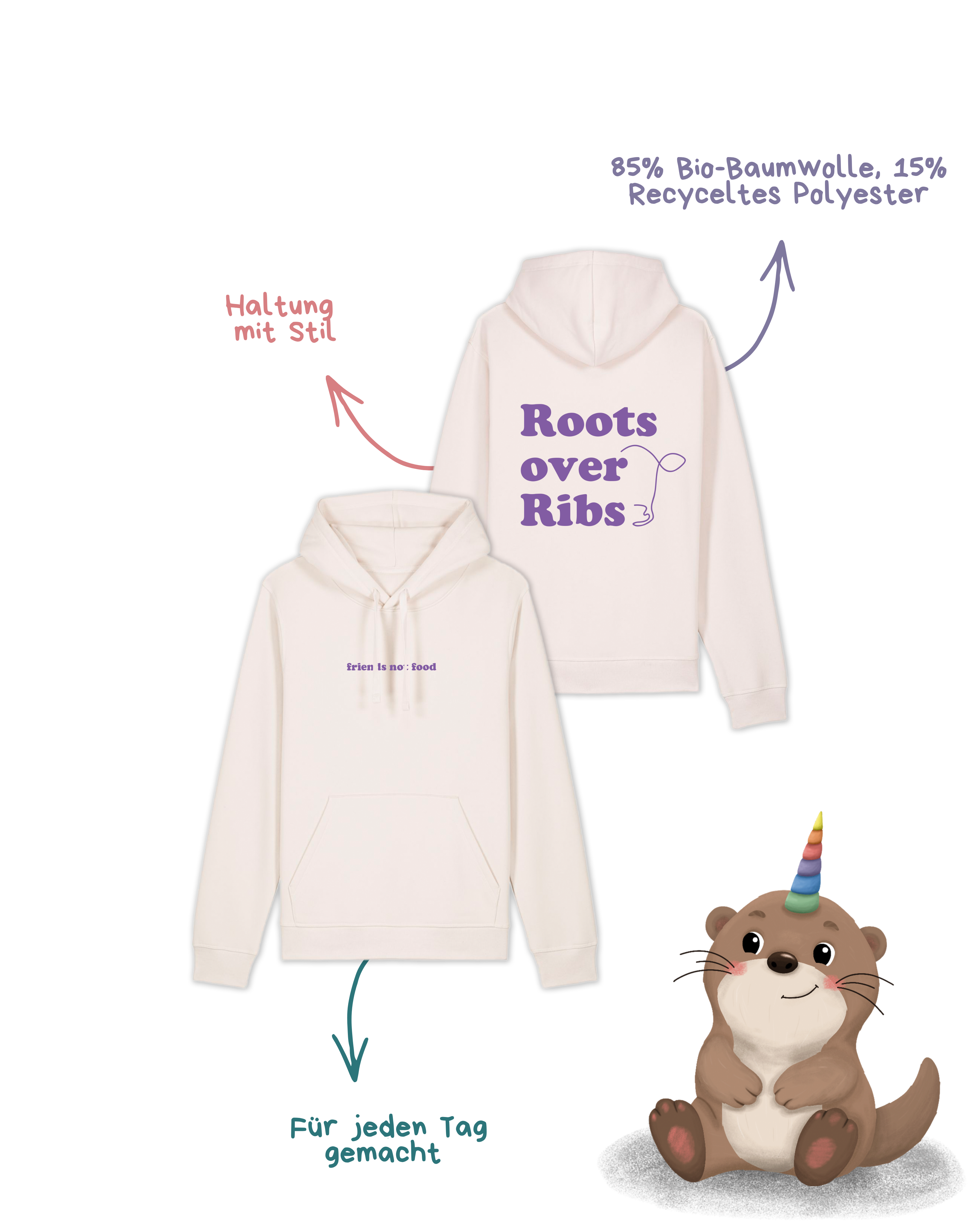 Hoodie "Roots over Ribs" unisex