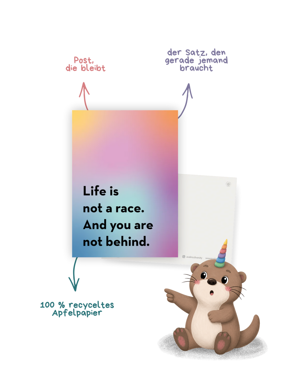 Postkarte "Life is not a race. And you are not behind."