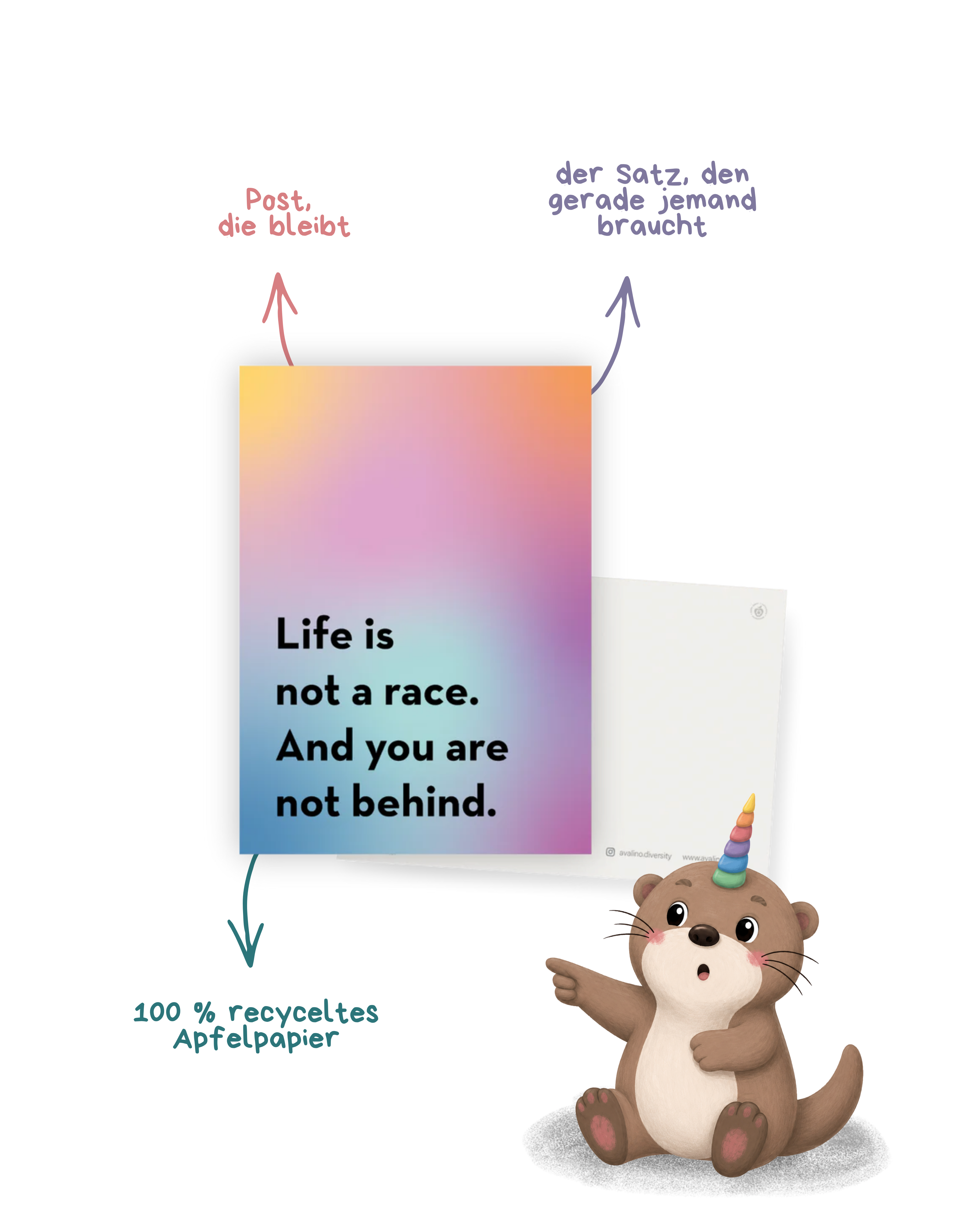 Postkarte "Life is not a race. And you are not behind."