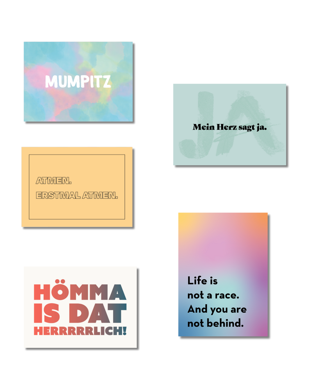Postkarten 5er Set "Statement Mix"