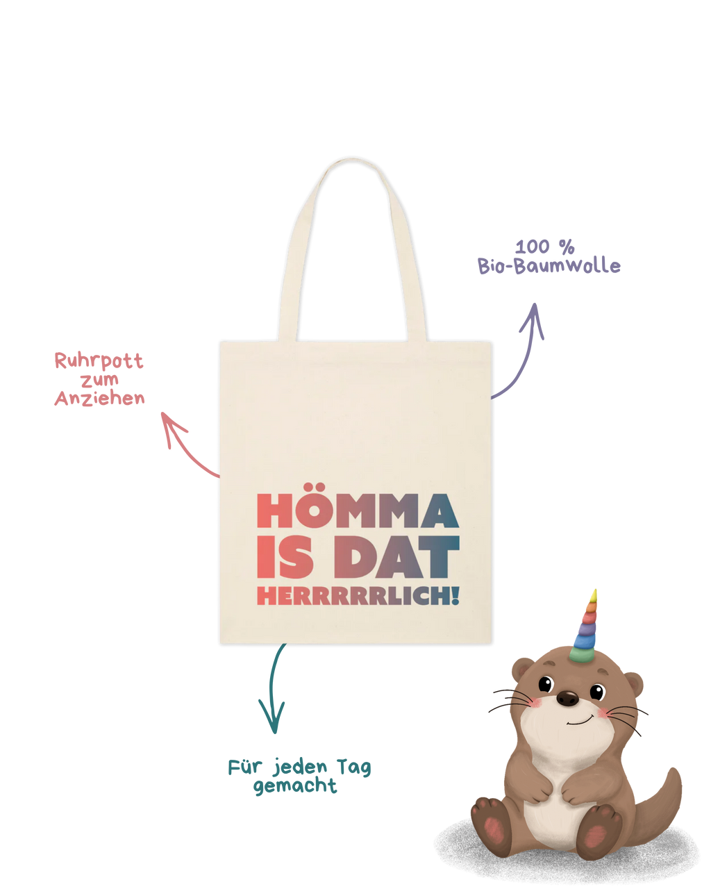 Baumwolltasche "Hömma" Farbverlauf