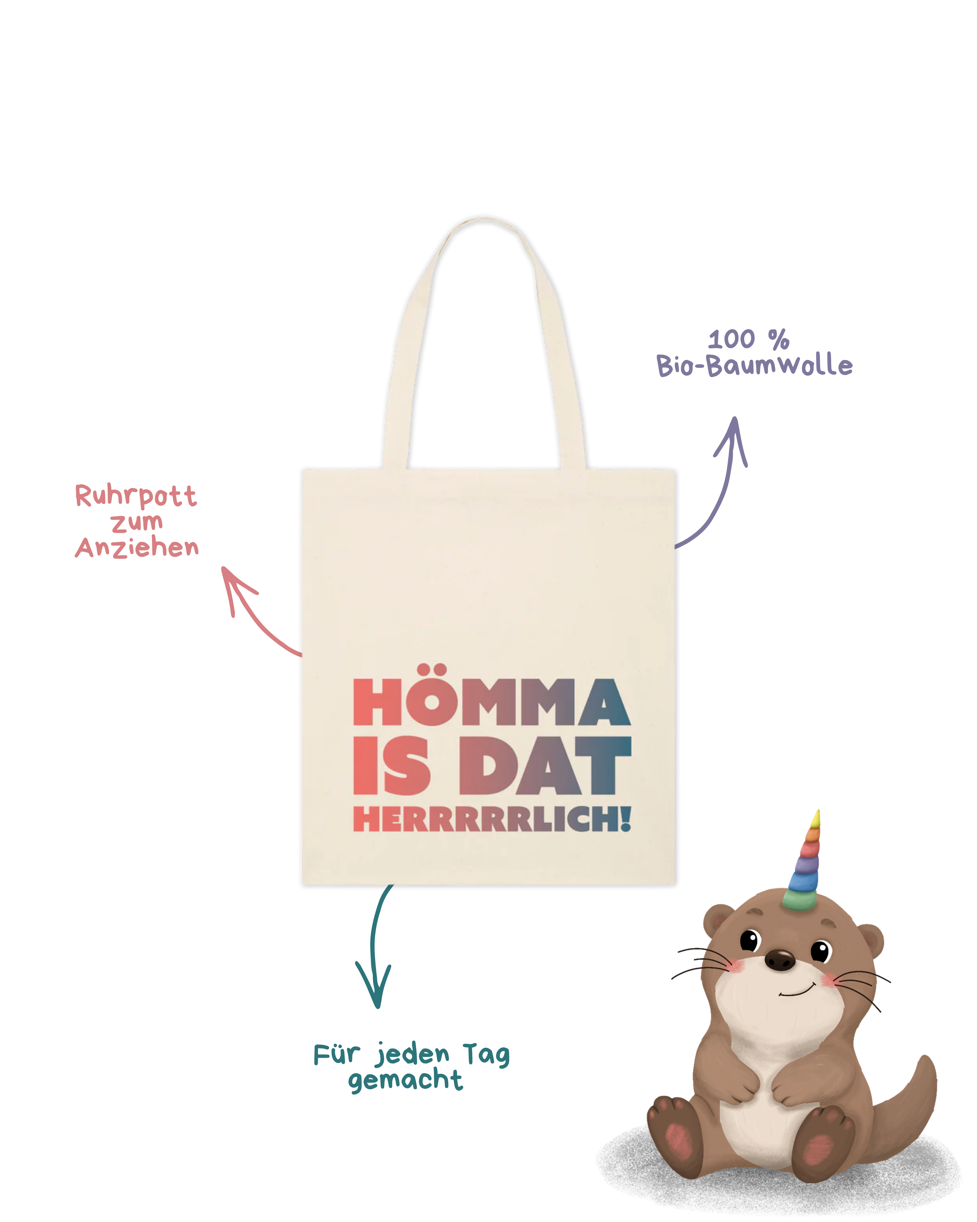 Baumwolltasche "Hömma" Farbverlauf