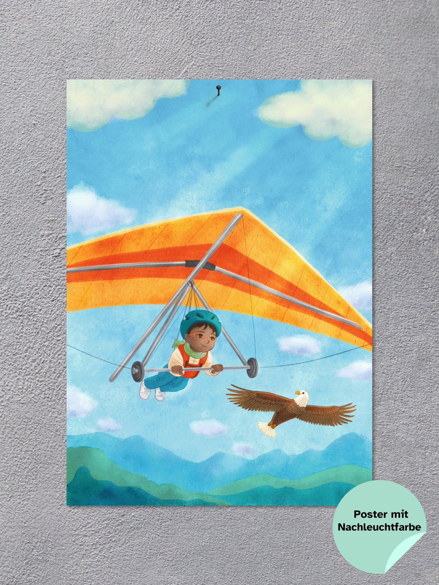 Poster DIN A3 mit Nachtleuchtfarbe "Flugstunde"