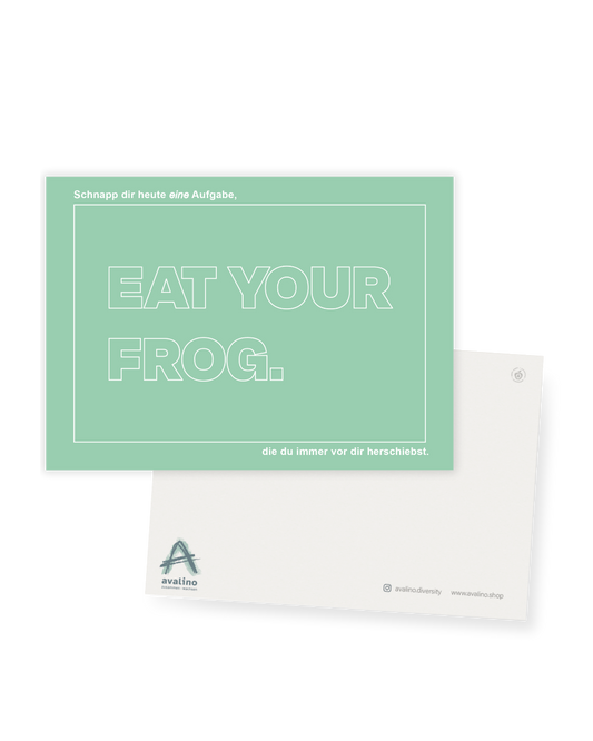 Postkarte "Eat your Frog"