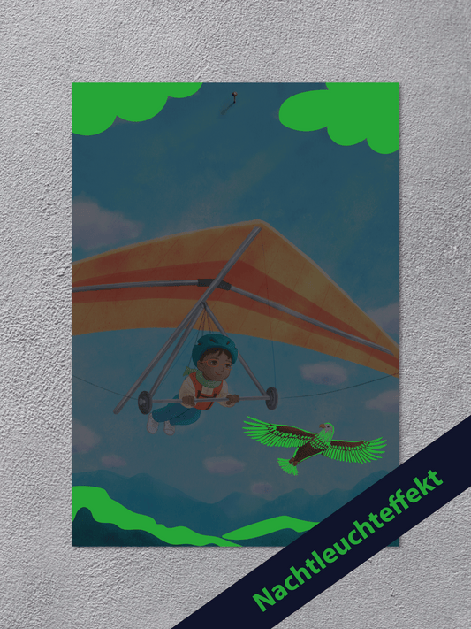 Poster DIN A3 mit Nachtleuchtfarbe "Flugstunde"