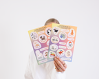 Duft-Stickerbogen mit Affirmationen