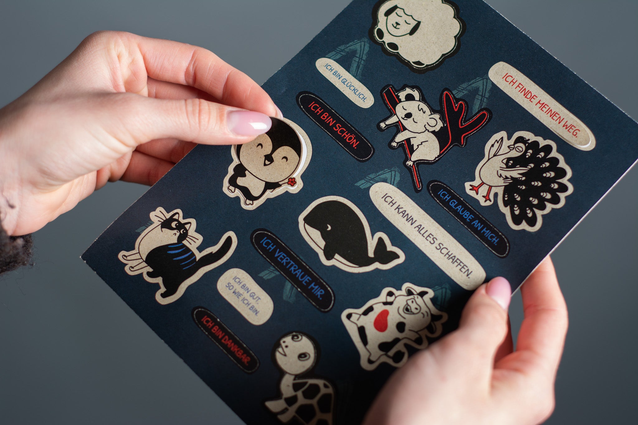 Affirmation-Stickerbogen "Tiere"