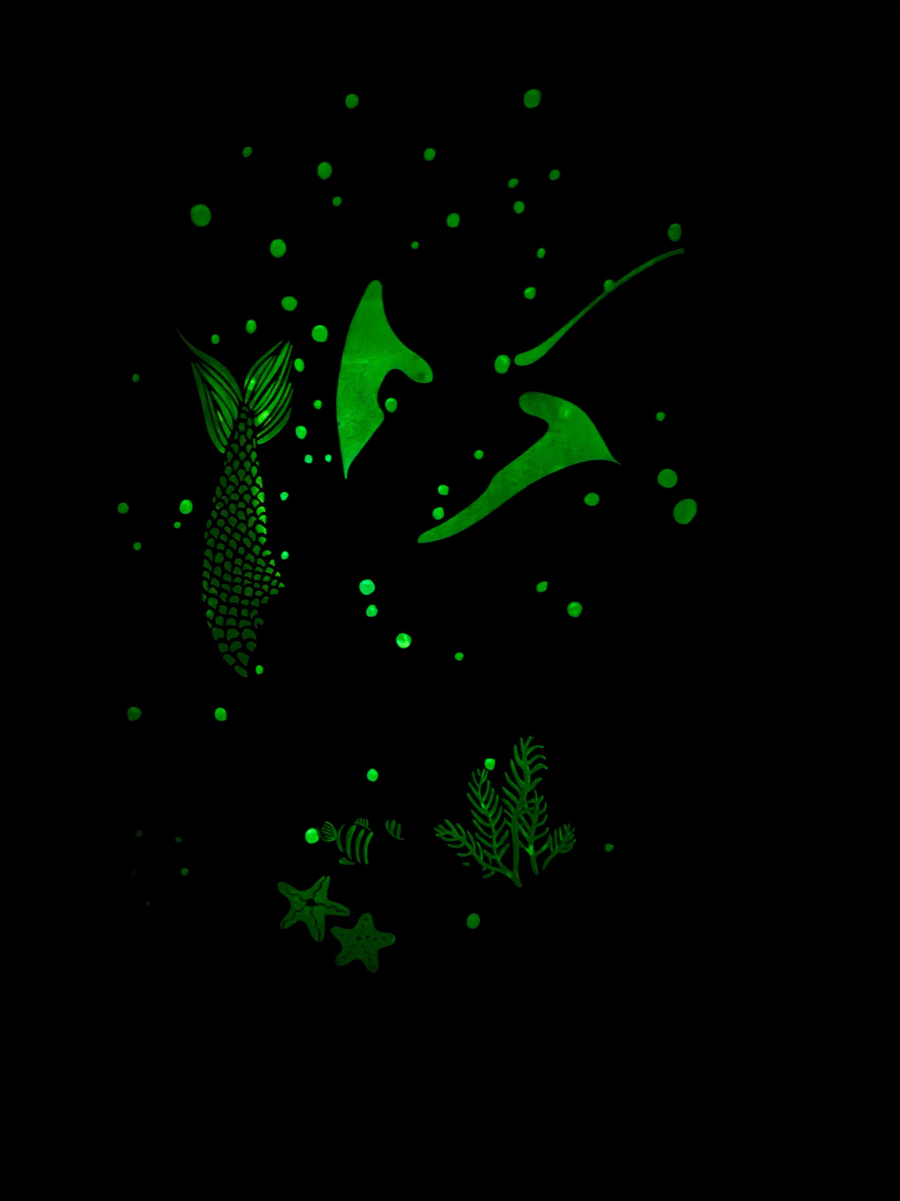 Poster DIN A3 mit Nachtleuchtfarbe "Unterwasserwelt"