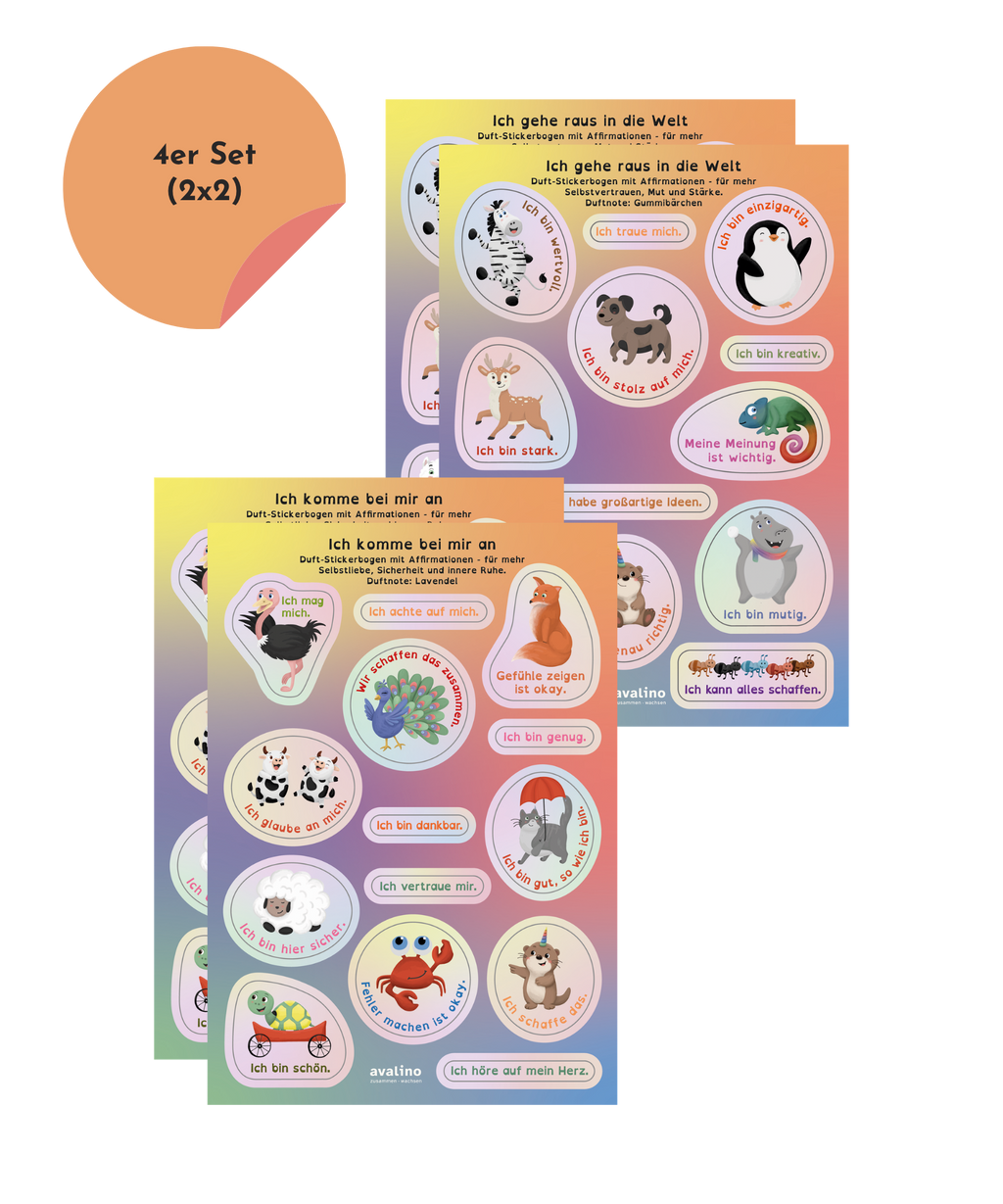 Duft-Stickerbogen mit Affirmationen