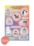 Duft-Stickerbogen mit Affirmationen