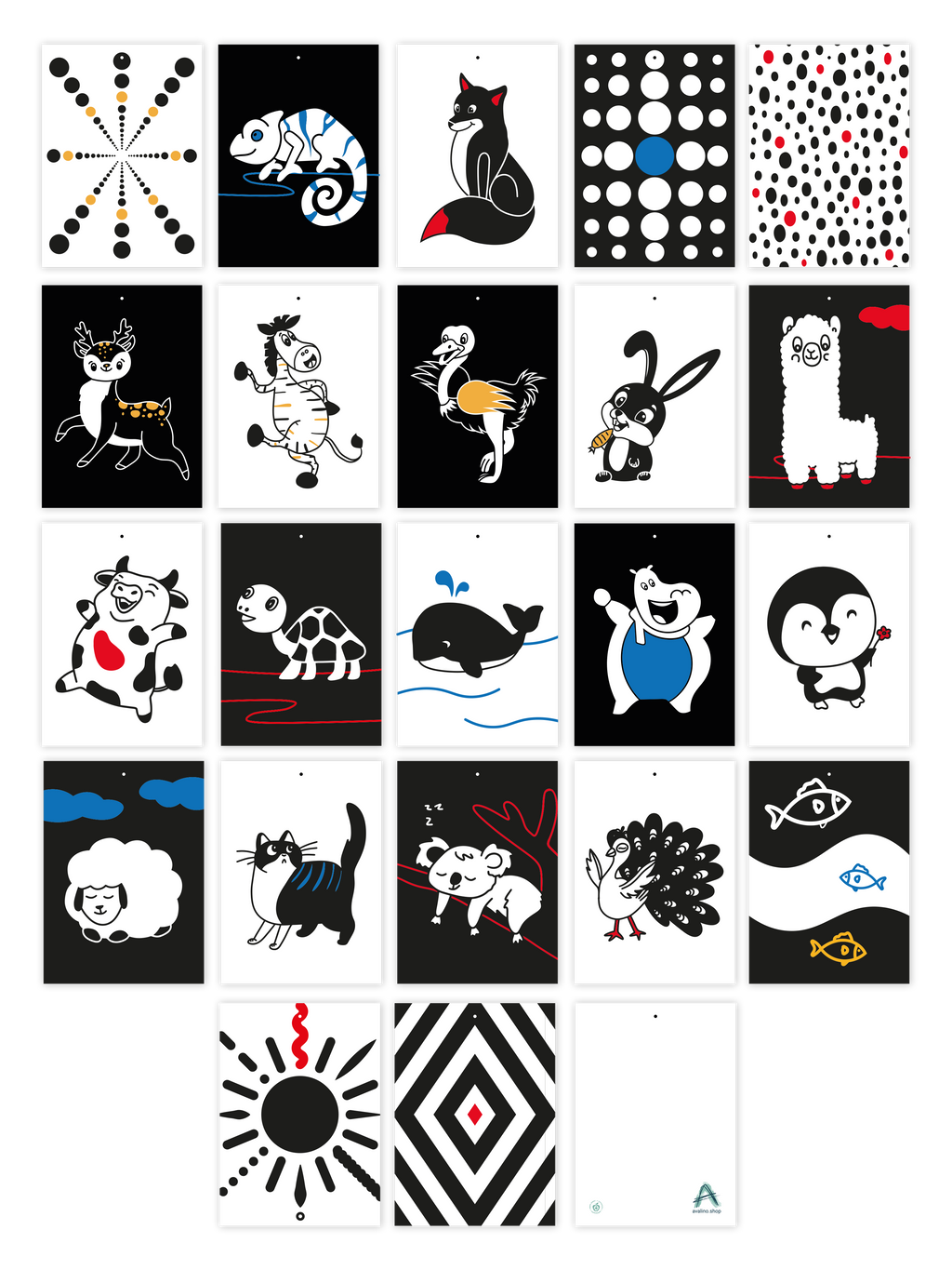 Kontrastkartenset große Auflage (22 Karten)