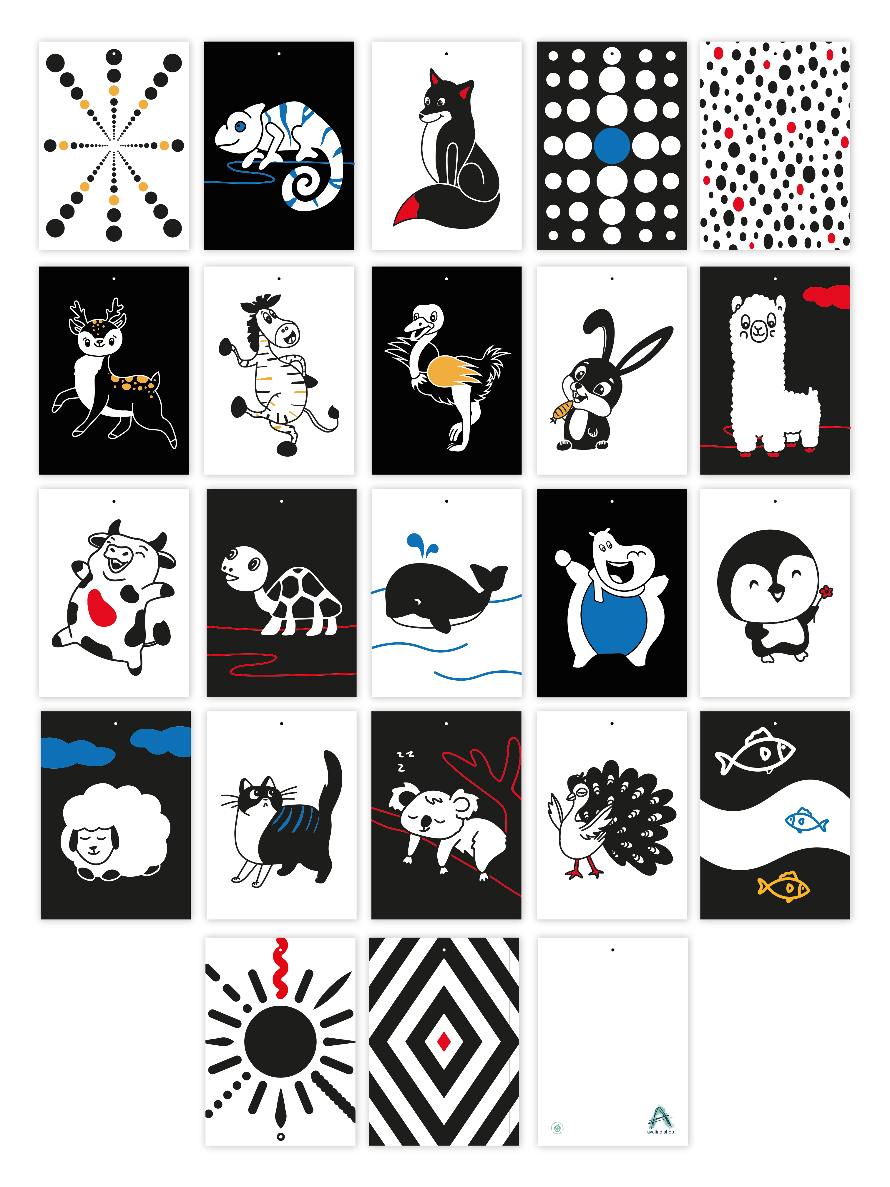 Kontrastkartenset große Auflage (22 Karten)