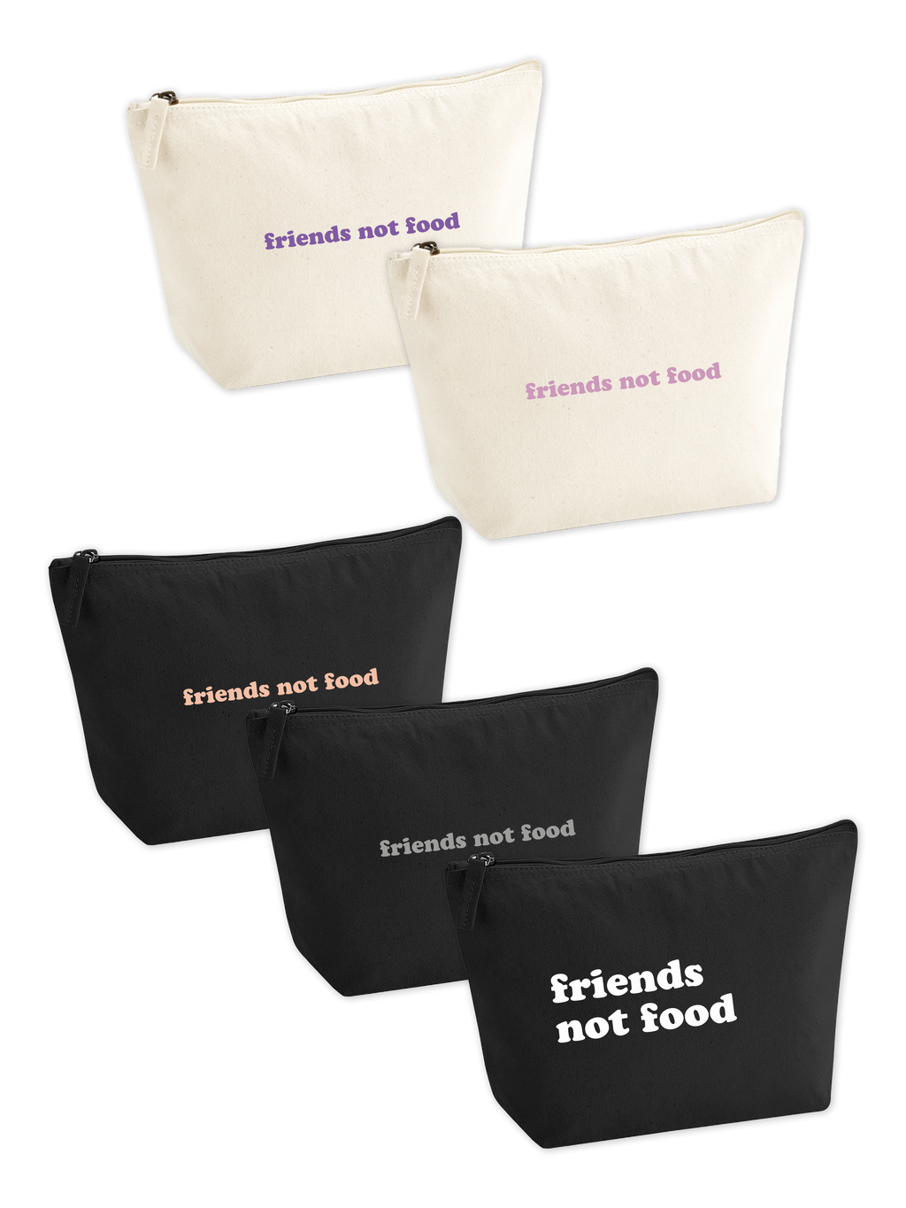 Kosmetiktasche "friends not food"