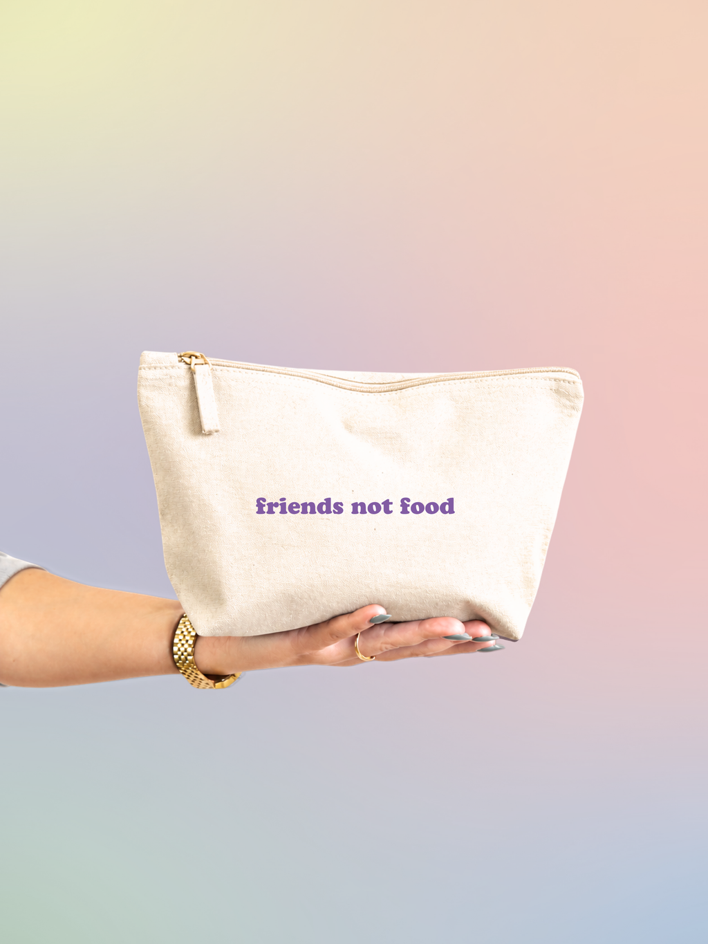 Kosmetiktasche "friends not food"
