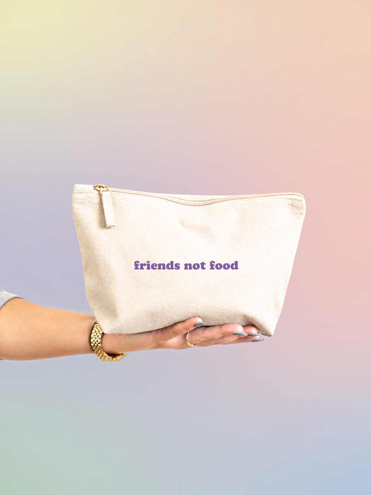 Kosmetiktasche "friends not food"