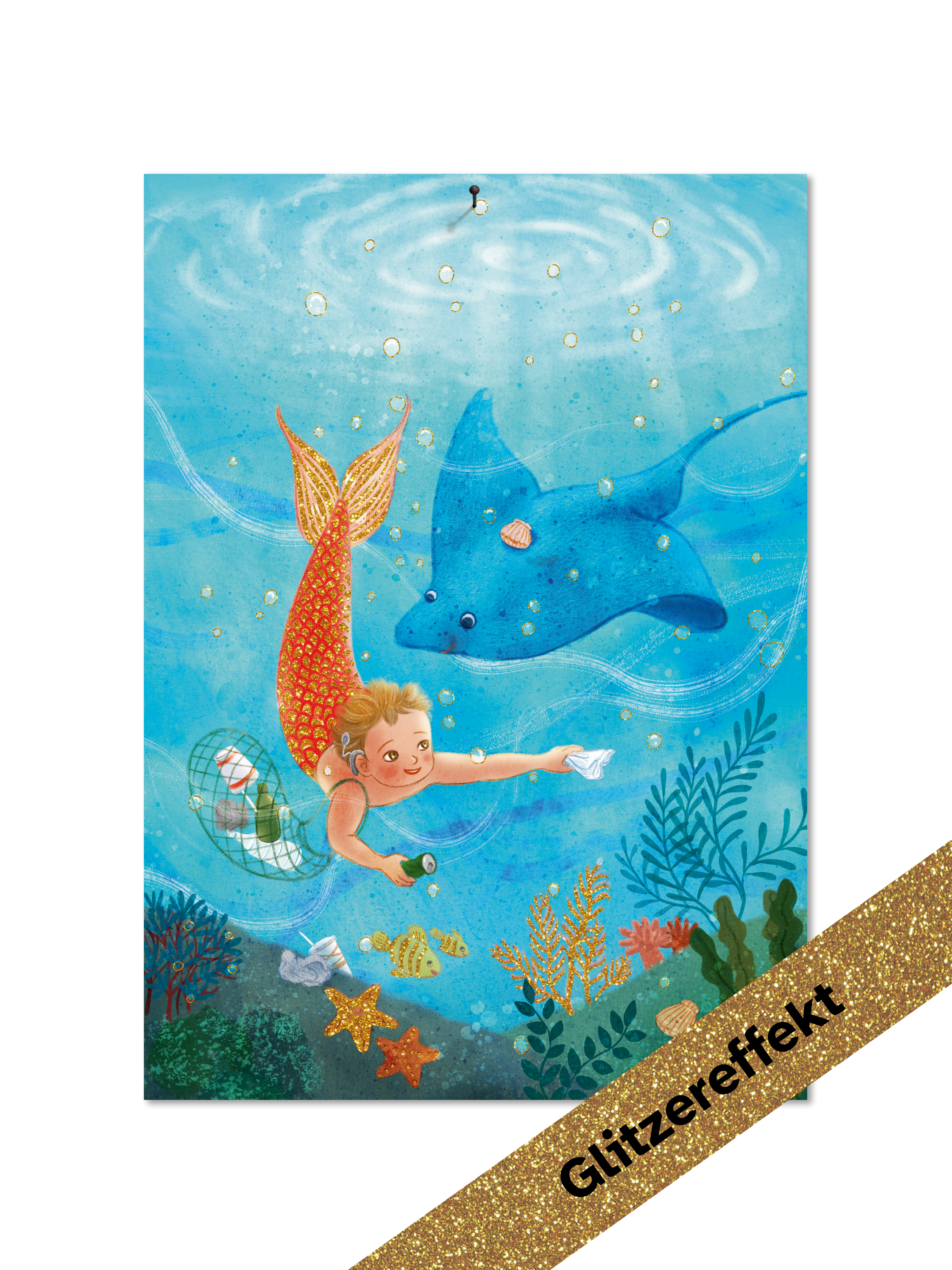 Poster DIN A3 mit Bio-Glitzereffekt "Unterwasserwelt"