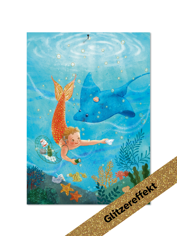 Poster DIN A3 mit Bio-Glitzereffekt "Unterwasserwelt"