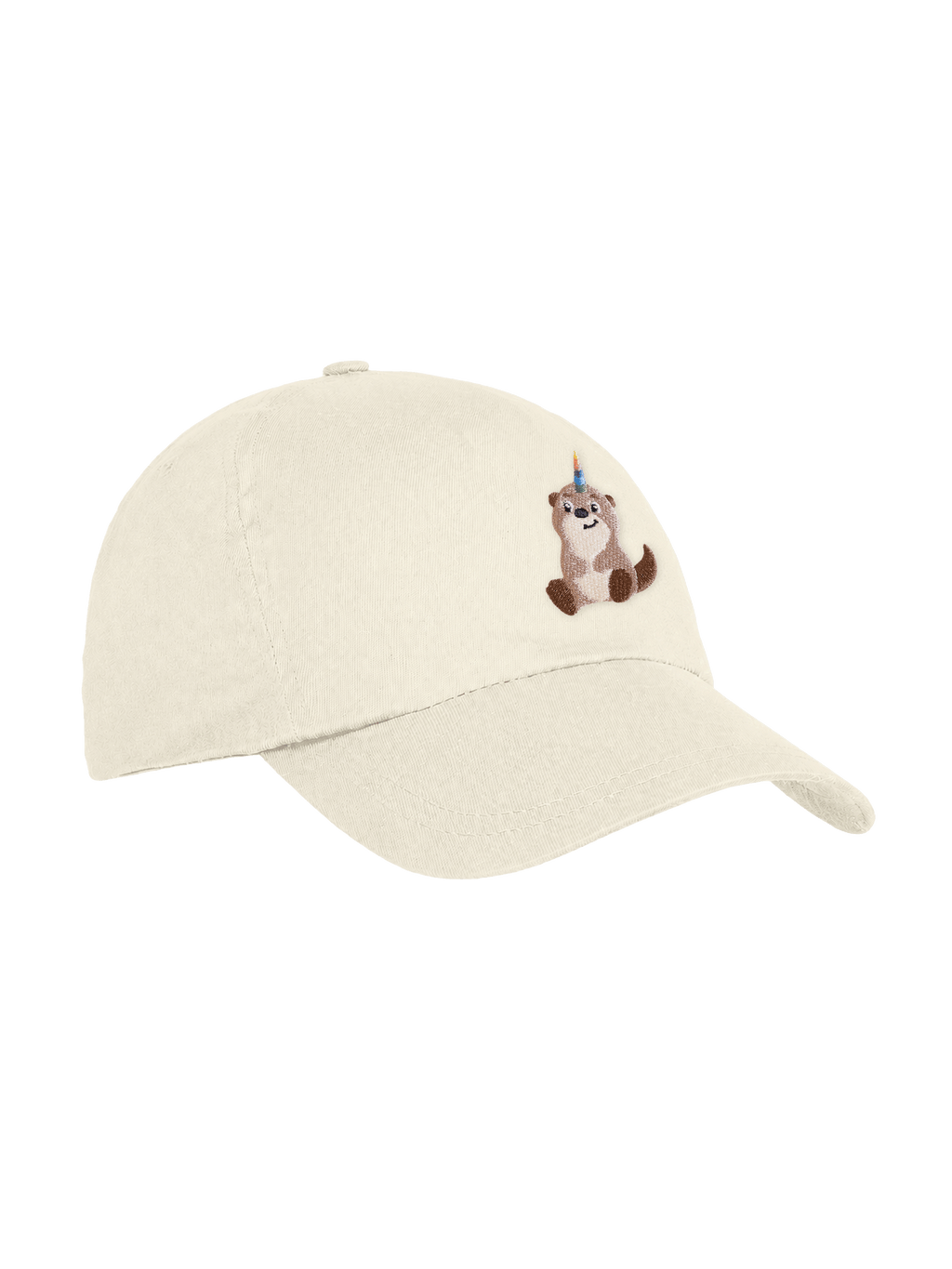 Avalino Cap Kinder nature – Vorderseite mit Lino-Stickerei