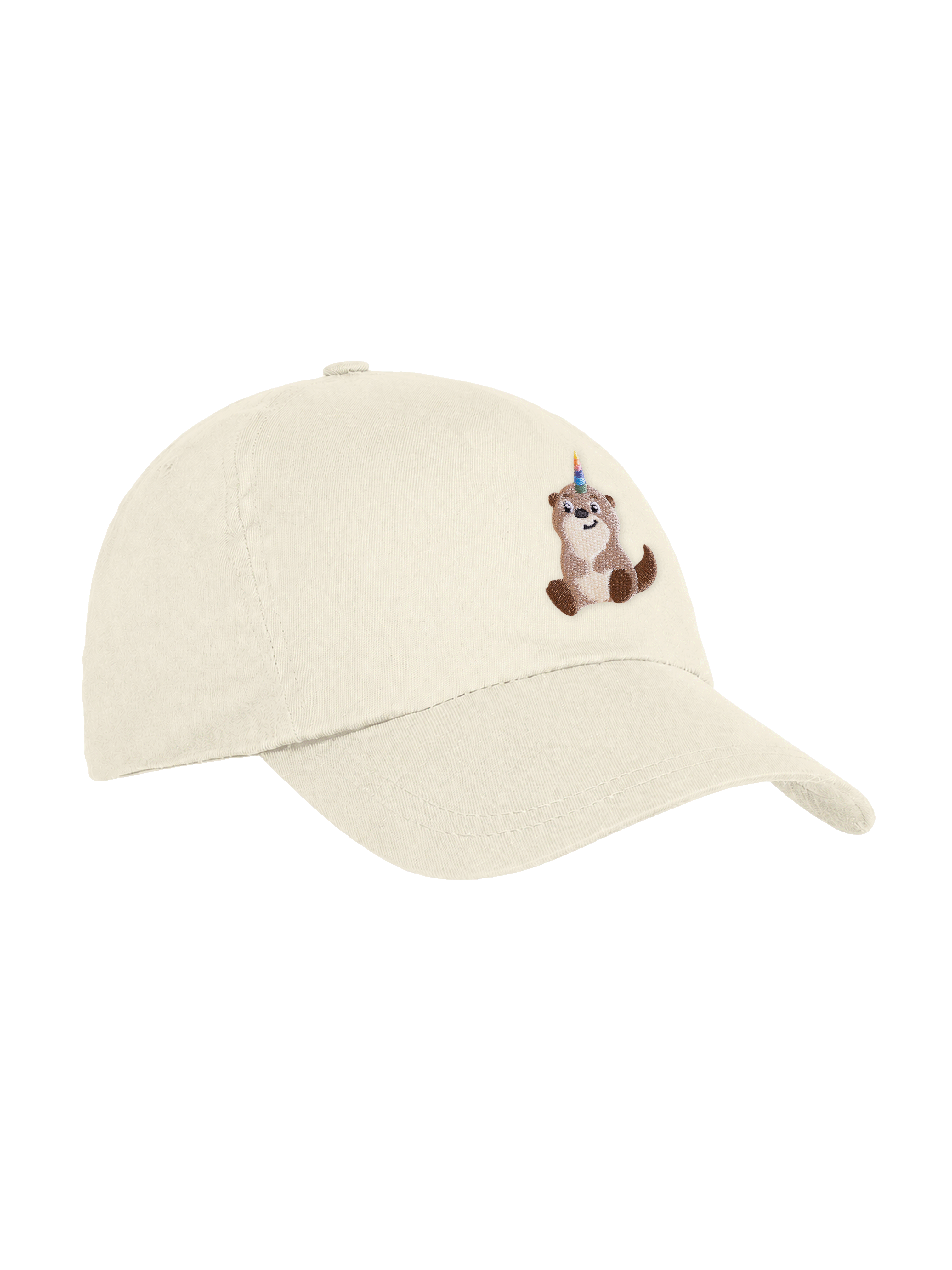 Avalino Cap Kinder nature – Vorderseite mit Lino-Stickerei